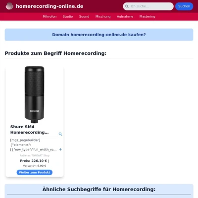 Screenshot homerecording-online.de