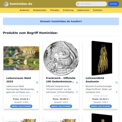 Screenshot hominidae.de