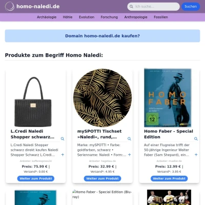Screenshot homo-naledi.de