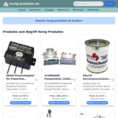 Screenshot honig-produkte.de