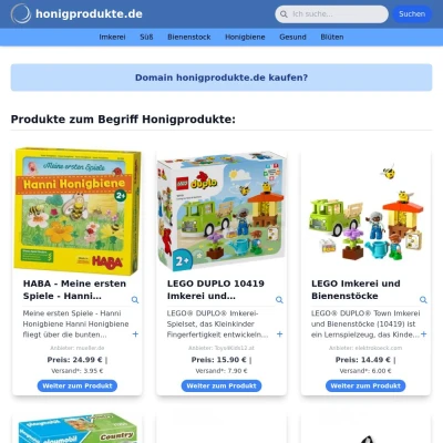 Screenshot honigprodukte.de
