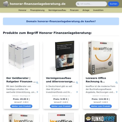 Screenshot honorar-finanzanlageberatung.de