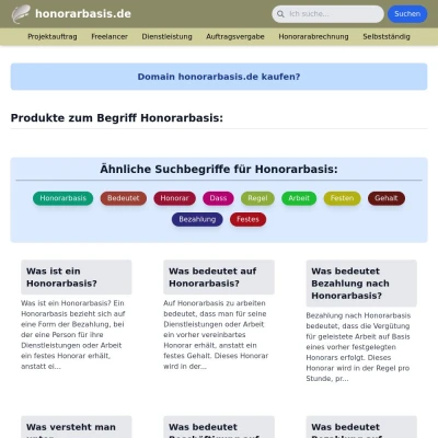 Screenshot honorarbasis.de