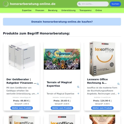 Screenshot honorarberatung-online.de