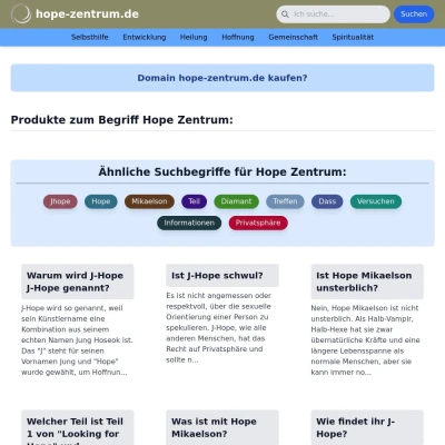 Screenshot hope-zentrum.de