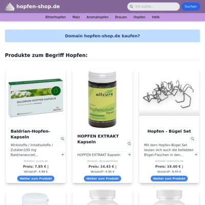 Screenshot hopfen-shop.de