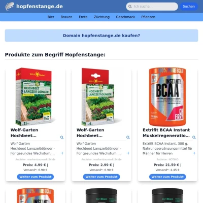 Screenshot hopfenstange.de