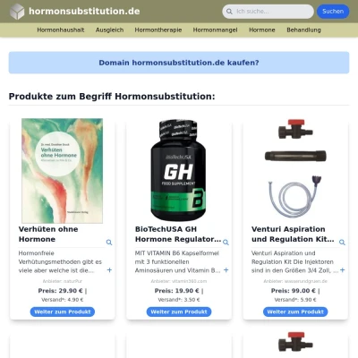 Screenshot hormonsubstitution.de