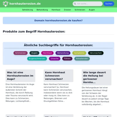 Screenshot hornhauterosion.de