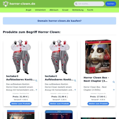 Screenshot horror-clown.de