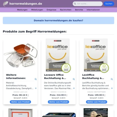 Screenshot horrormeldungen.de