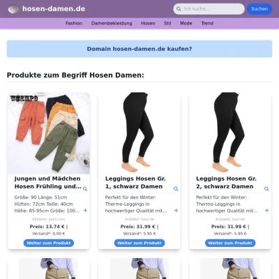 Screenshot hosen-damen.de