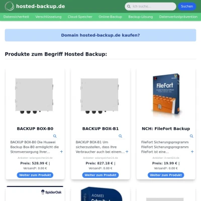 Screenshot hosted-backup.de