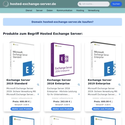 Screenshot hosted-exchange-server.de