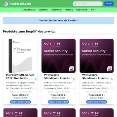 Screenshot hosterwitz.de