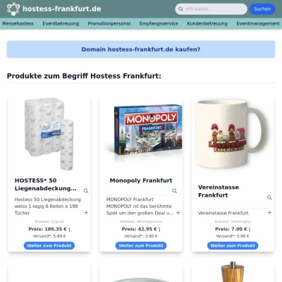 Screenshot hostess-frankfurt.de