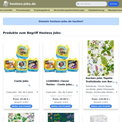 Screenshot hostess-jobs.de