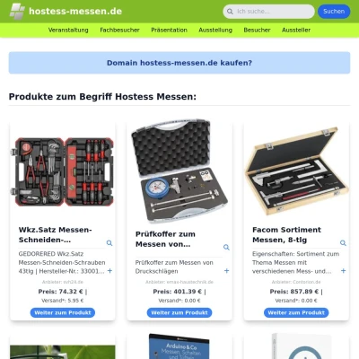 Screenshot hostess-messen.de