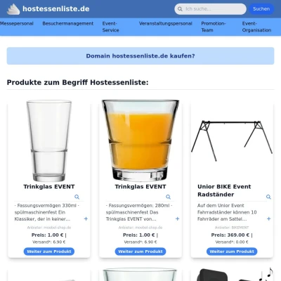 Screenshot hostessenliste.de