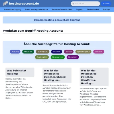 Screenshot hosting-account.de