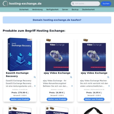 Screenshot hosting-exchange.de