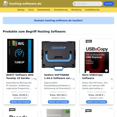 Screenshot hosting-software.de