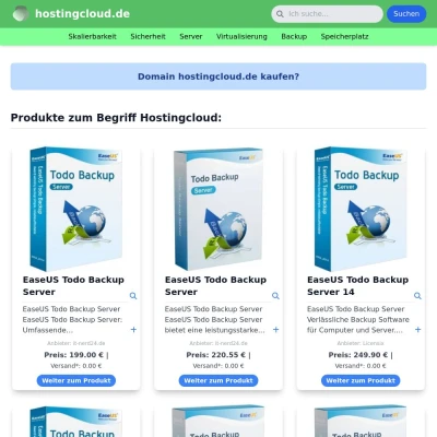 Screenshot hostingcloud.de