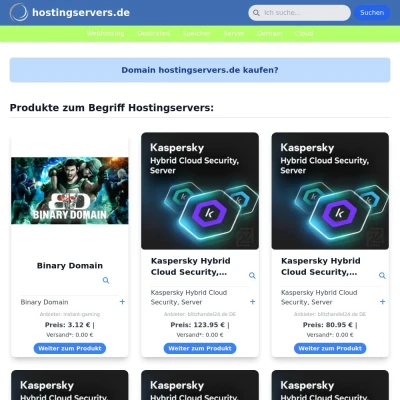 Screenshot hostingservers.de