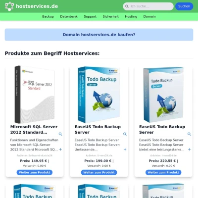 Screenshot hostservices.de