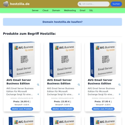 Screenshot hostzilla.de