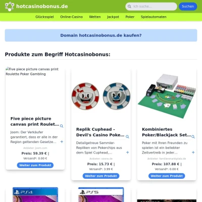 Screenshot hotcasinobonus.de