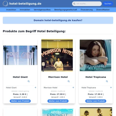 Screenshot hotel-beteiligung.de