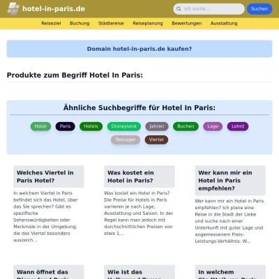 Screenshot hotel-in-paris.de