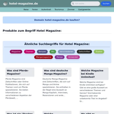 Screenshot hotel-magazine.de