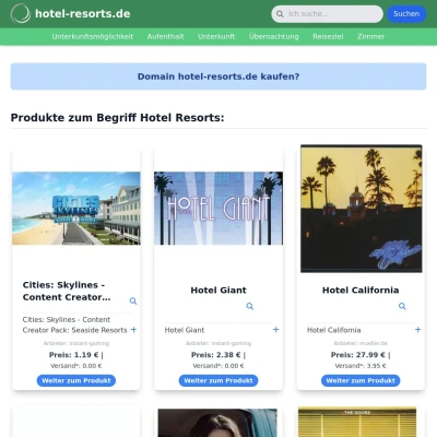 Screenshot hotel-resorts.de