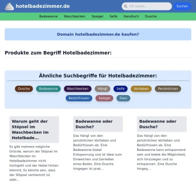 Screenshot hotelbadezimmer.de