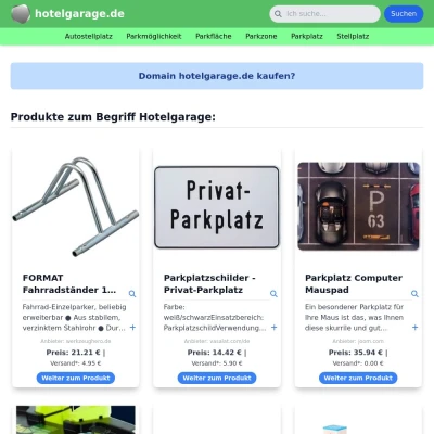 Screenshot hotelgarage.de