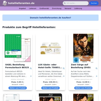 Screenshot hotellieferanten.de