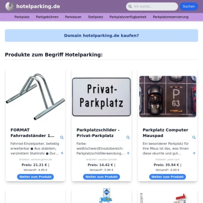 Screenshot hotelparking.de