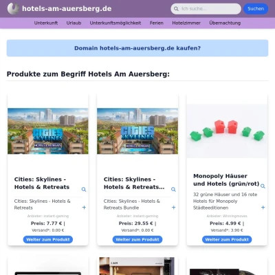 Screenshot hotels-am-auersberg.de