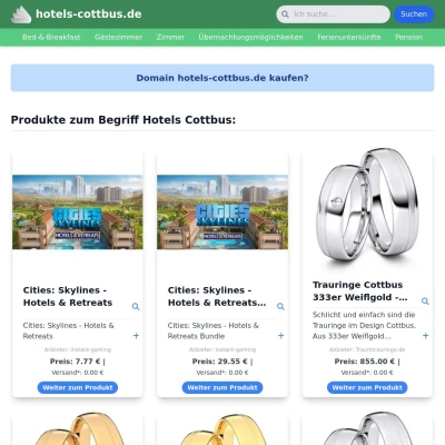 Screenshot hotels-cottbus.de