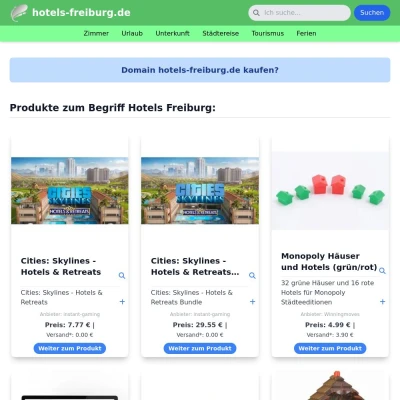 Screenshot hotels-freiburg.de