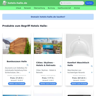 Screenshot hotels-halle.de