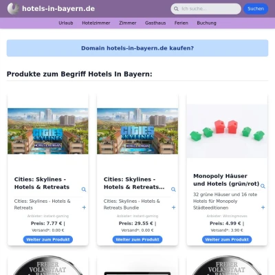 Screenshot hotels-in-bayern.de