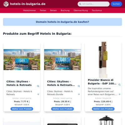 Screenshot hotels-in-bulgaria.de