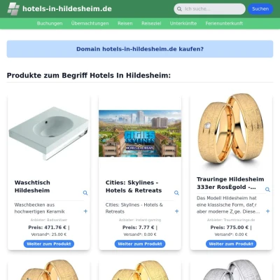 Screenshot hotels-in-hildesheim.de
