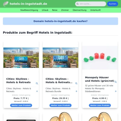 Screenshot hotels-in-ingolstadt.de