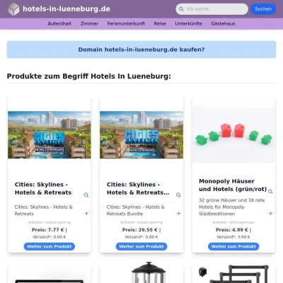 Screenshot hotels-in-lueneburg.de