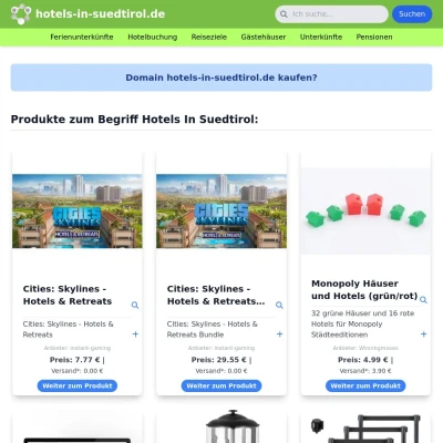 Screenshot hotels-in-suedtirol.de