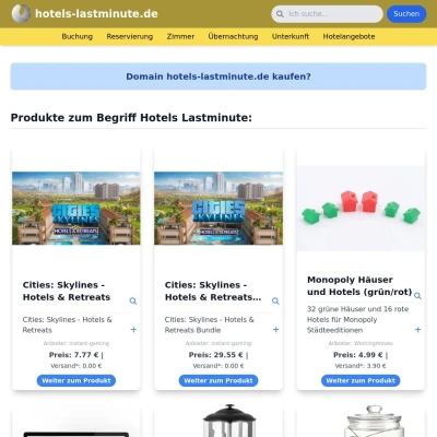 Screenshot hotels-lastminute.de